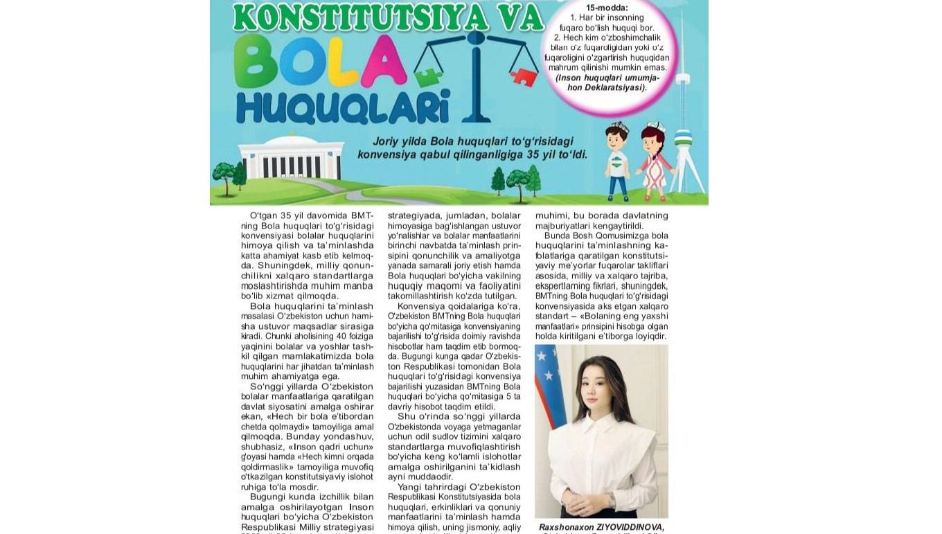 Konstitutsiya va bola huquqlari