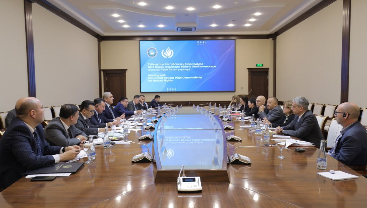O‘zbekiston Respublikasi Oliy sudi raisi Baxtiyor Islamov Birlashgan Millatlar Tashkilotining Inson huquqlari bo‘yicha Oliy komissari Folker Tyurk bilan uchrashdi