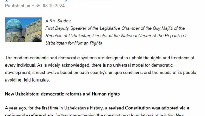 "The European Geopolitical Forum": Ўзбекистон тараққиётидаги навбатдаги босқич янгиланган Конституция асосида катта ваколатларга эга парламентга сайловлардир