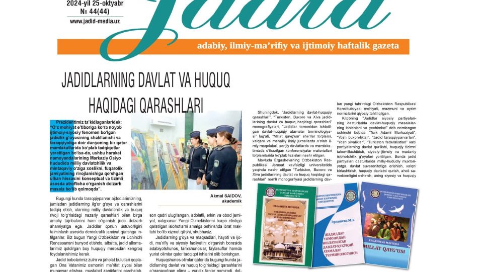 JADIDLARNING DAVLAT VA HUQUQ HAQIDAGI QARASHLARI