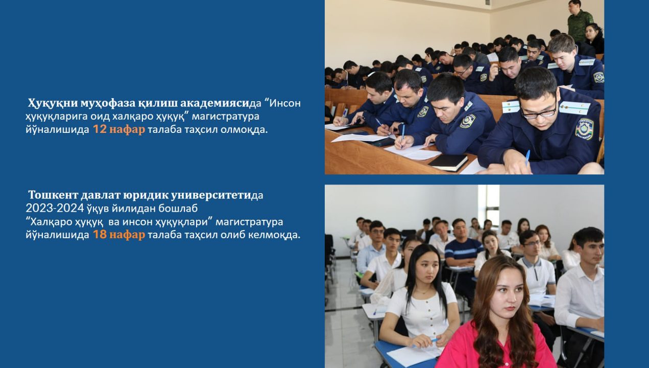 Inson huquqlari sohasidagi milliy ta’lim dasturi amalda