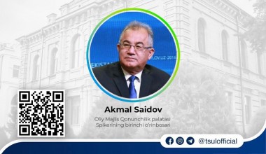 Akademik Akmal Saidov bilan “Yangi O‘zbekiston strategiyasi va yuridik ta’lim” mavzusida uchrashuv tashkil etiladi