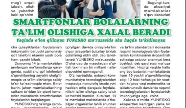 Миллий марказ вакилининг мақоласи - «TONG YULDUZI» газетаси саҳифаларида